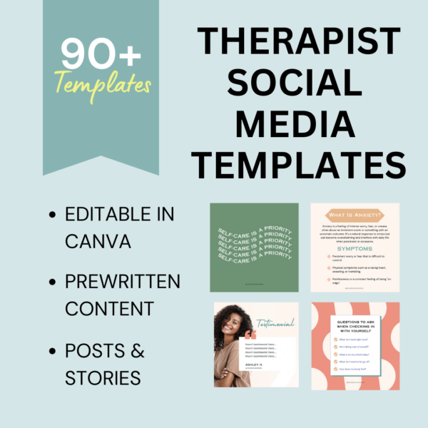 Therapist Social Media Templates